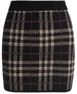 Shop En Saison Bronte Plaid Knit Miniskirt | Saks Fifth Avenue