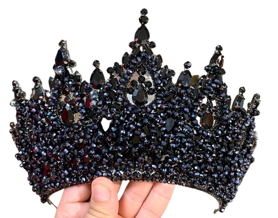 Black Crystal Crown the Queen's Crown Wedding Headpiece | Etsy