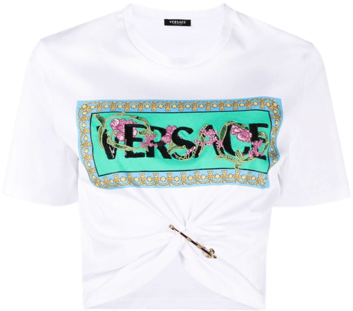 Versace Safety Pin Cropped T-shirt - Farfetch