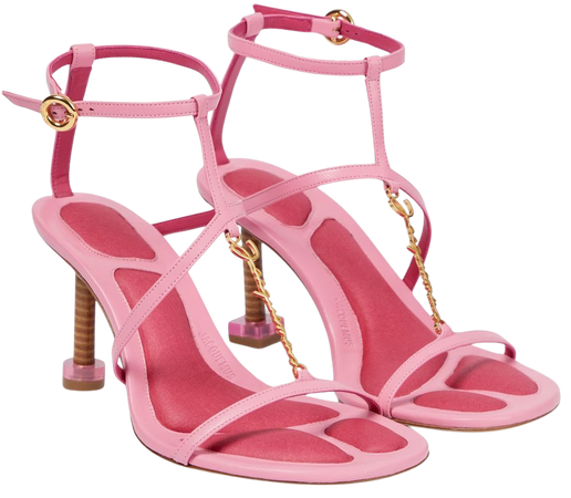 Les Sandales Pralu leather sandals in pink - Jacquemus | Mytheresa