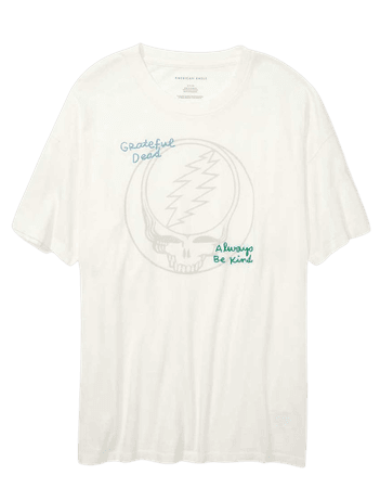AE Oversized Embroidered Grateful Dead Graphic T-Shirt