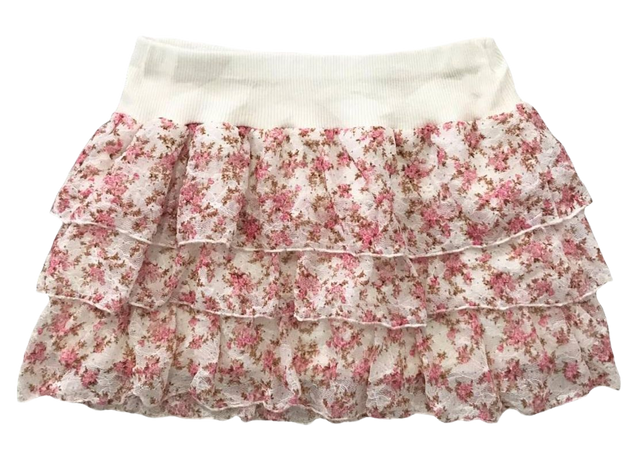 dainty floral lace mini skirt