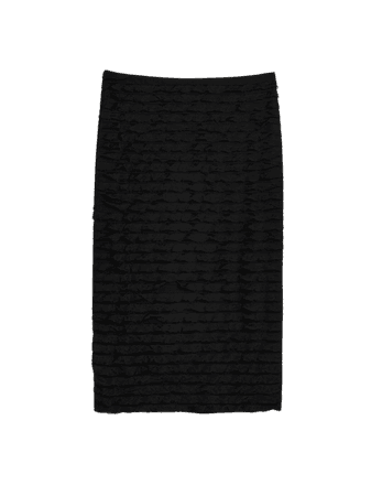 Black ruffled midi skirt | River Island