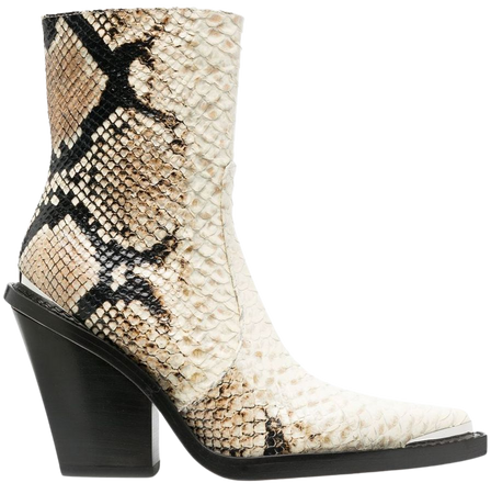 Paris Texas 100mm snakeskin-effect Leather Ankle Boots - Farfetch