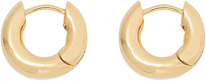 Amazon.com: gorjana Women’s Lou Huggie Earrings, Small High Shine Chunky Hoops, 18K Gold Plated: Clothing, Shoes & Jewelry