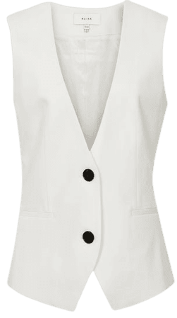 Iris White Wool Blend Waistcoat – REISS