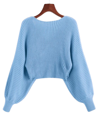 [63% OFF] [HOT] 2020 Twist Asymmetric Crop Sweater In LIGHT SKY BLUE | ZAFUL