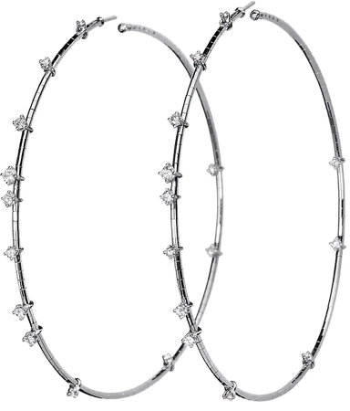 MATTIA CIELO Rugiada Diamanti 18K White Gold, Titanium, & Diamond Hoop Earrings