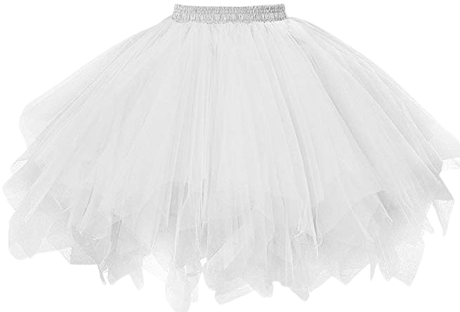 Amazon.com: Musever 1950s Vintage Ballet Bubble Skirt Tulle Petticoat Puffy Tutu White Small/Medium: Clothing