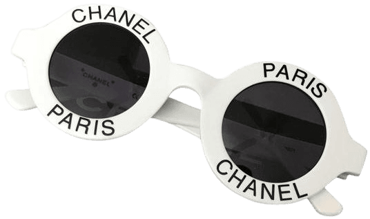 Chanel White Paris Rare Round Vintage Sunglasses - Tradesy