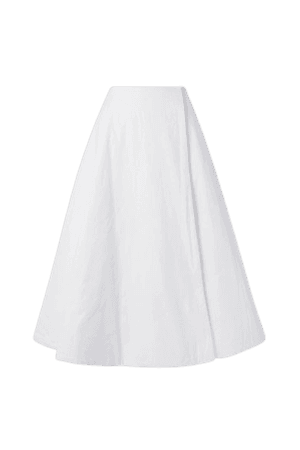 Jaco Padded Cotton Wrap Midi Skirt - White