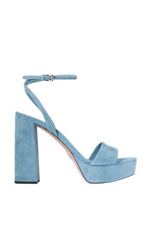 Light blue 125 suede platform sandals | Prada | NET-A-PORTER