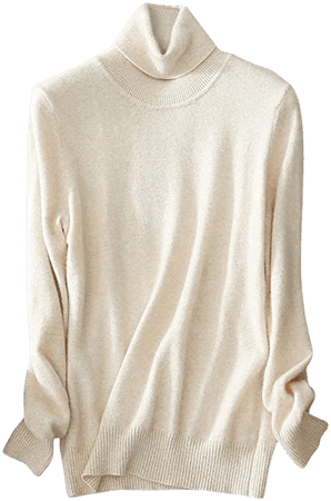LATUD Womens Cashmere Long Sleeve Turtleneck Basic Knit Pullover Sweater, Beige, X-Large=US 16-18 at Amazon Women’s Clothing store