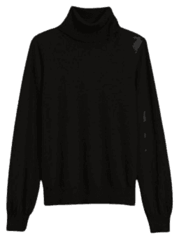 Puff Sleeve Turtleneck Sweater- Banana Republic Factory- Black