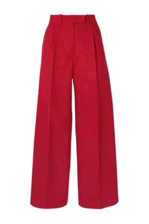 Red Grain de poudre wool-blend wide-leg pants | Fendi | NET-A-PORTER