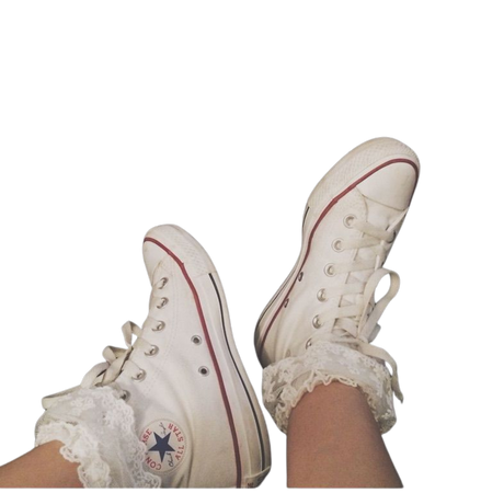 white converse with ruffle socks