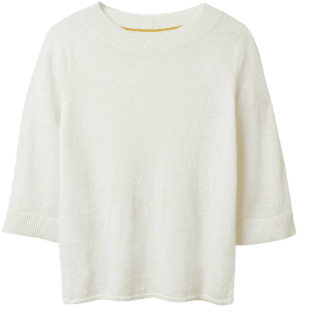 Relaxed Linen Sweater - Ivory | Boden US