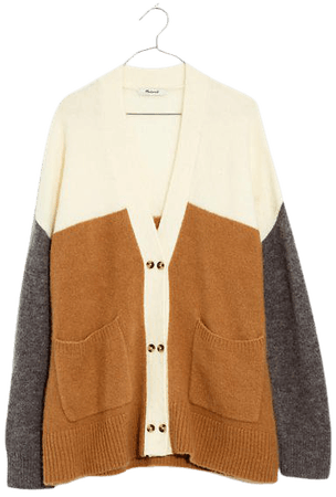 Allston Double-Button Cardigan Sweater in Colorblock