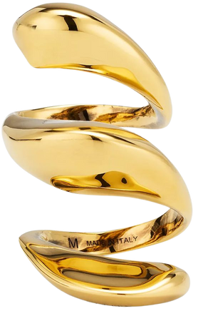 Alexander McQueen Gold-Tone Twisted Ring | Neiman Marcus