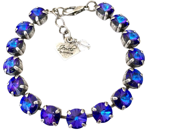 Heliotrope Swarovski Crystal Bracelet Turquoise Purple | Etsy