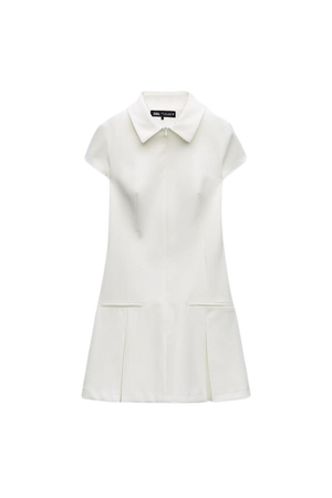 SHIRT DRESS WITH PLEATS - White | ZARA United States