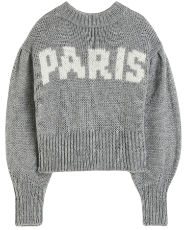 Balloon-sleeved Sweater - Gray/Paris - Ladies | H&M US