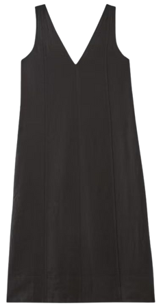 The Linen V-Neck Midi Dress Black – Everlane