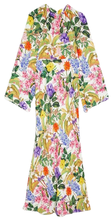 Spring Floral Kimono sleeve Maxi Dress | Karen Millen
