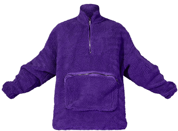 Purple Unisex Borg Oversized Sweater - New In | PrettyLittleThing CA