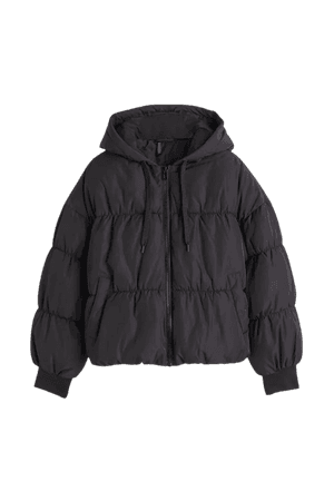 Hooded Puffer Jacket - Black - Ladies | H&M US