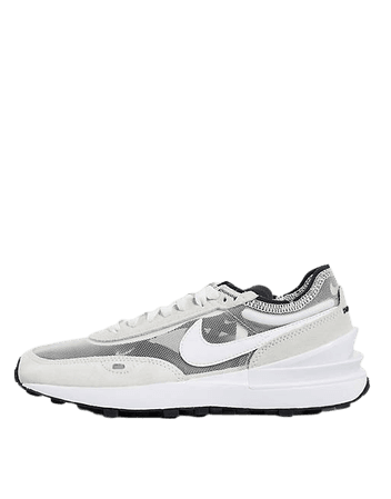 Nike Waffle One mesh sneakers in white and gray | ASOS