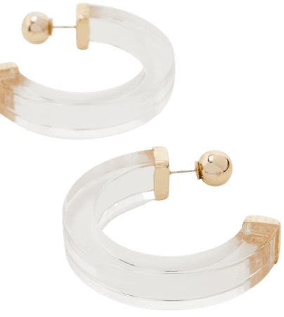 Clear Resin Hoop Earrings | Express
