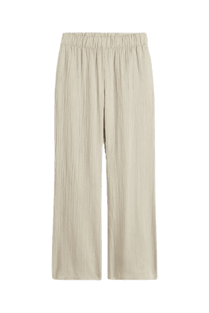Crinkled Pants - Light beige - Ladies | H&M US