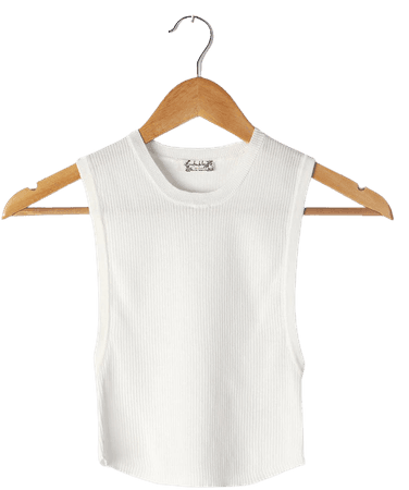 Free People Muscle Up Tank - Ivory Tank Top - Ribbed Cropped Top - Lulus