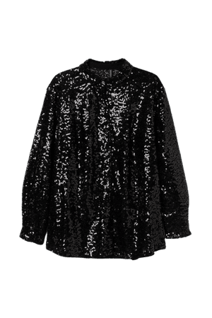 H&M+ Sequined Shirt - Black