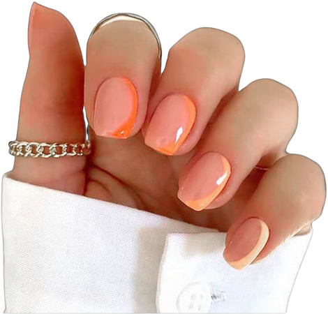 orange manicure nails