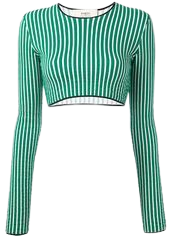 cropped striped turquoise top sleeves