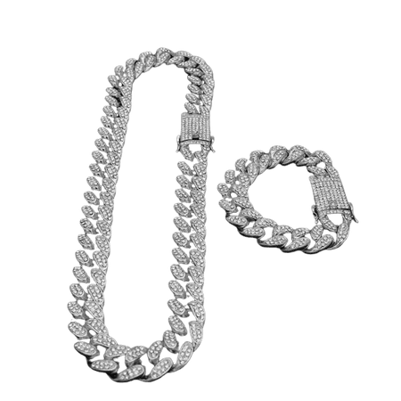 Online Shop 13mm Iced Out Cuban Necklace Chain Hip hop Jewelry Choker Gold Silver Color Rhinestone CZ Clasp for Mens Rapper Necklaces Link | Aliexpress Mobile_en title