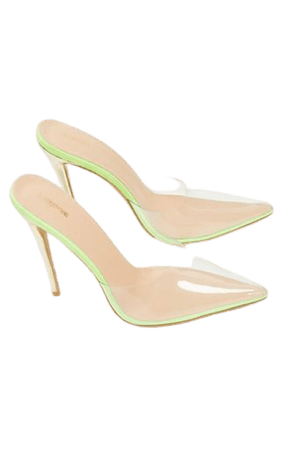 Lime High Clear Mule Court | Shoes | PrettyLittleThing