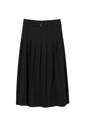 Box pleat midi skirt with belt - pull&bear