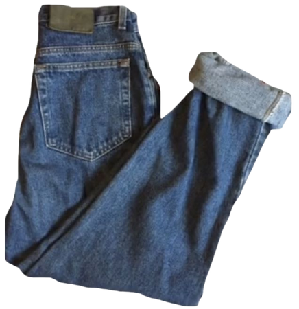 folded blue jeans