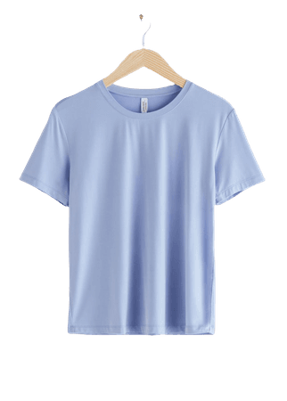 Cupro T-shirt - Baby Blue - Tops & T-shirts - & Other Stories