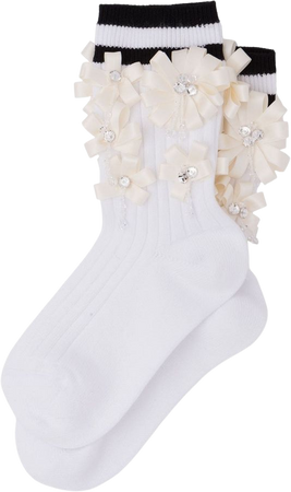 Miu Miu Ribbon crystal-embellished Ankle Socks - Farfetch