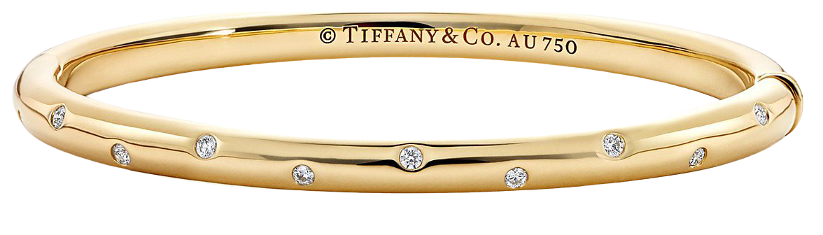 Etoile bangle bracelet in 18k gold with round brilliant diamonds, medium