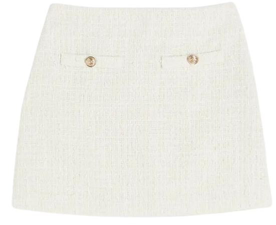 Bouclé Mini Skirt - White - Ladies | H&M US