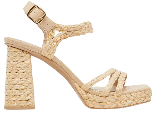 ALYSIA Platform Heels Natural Raffia | Natural Block Heel Sandals – Dolce Vita
