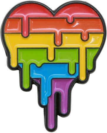 Rainbow Heart Drip Enamel Pin