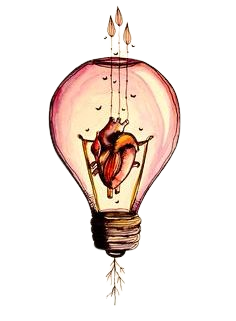 Anatomical Heart Light-Bulb Drawing