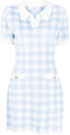 b+ab gingham-print short-sleeved Mini Dress - Farfetch