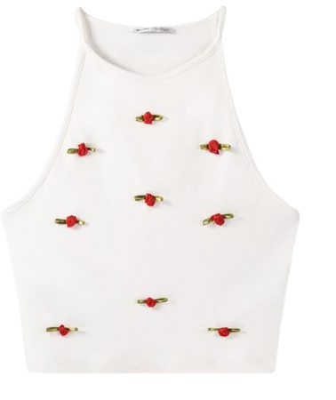 Floral halter neck top - New - Women | Bershka